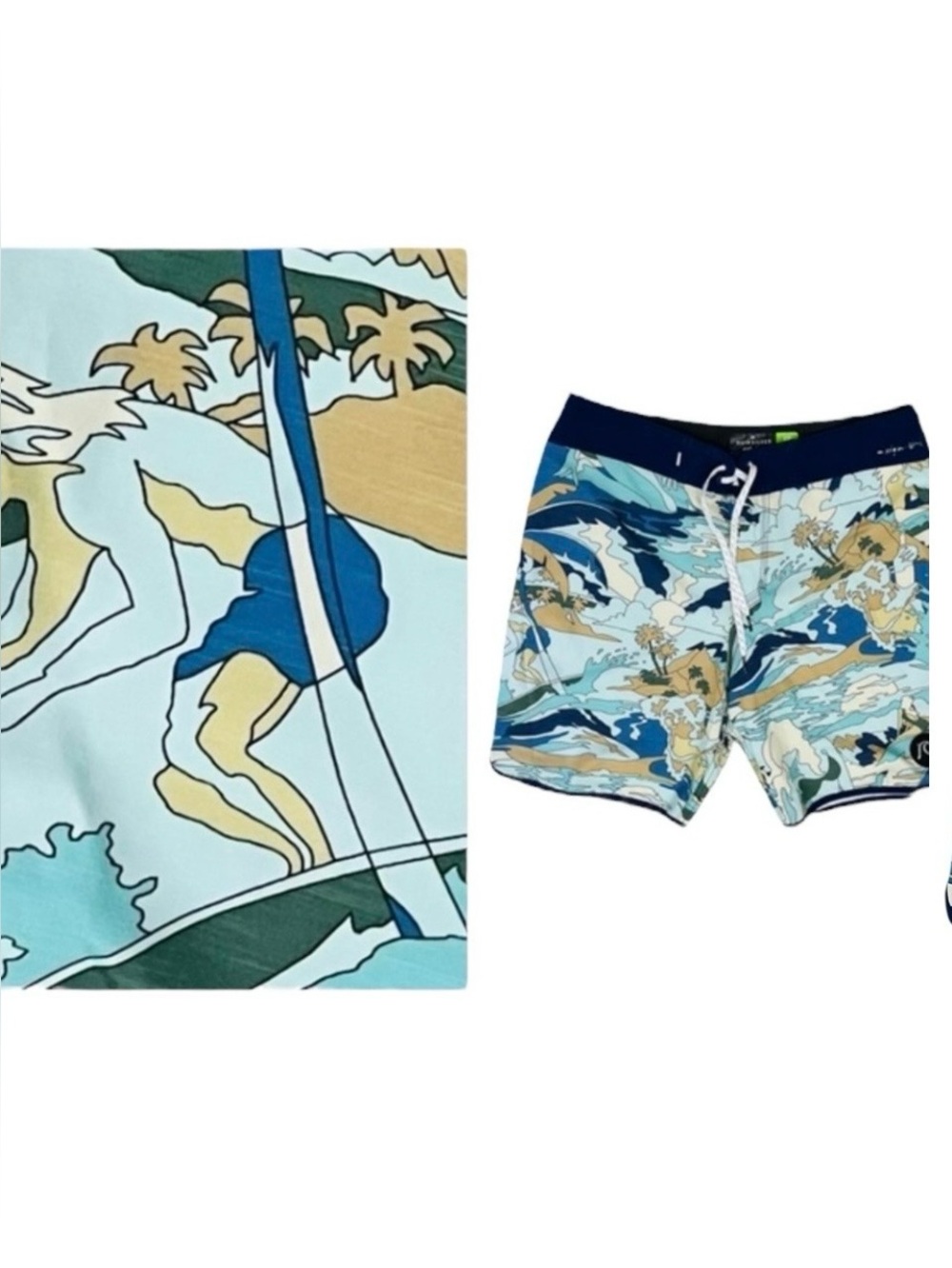 Quicksilver Highline Feelin Fine Boardshorts Swim Men’s Medieval Blue Sz 31